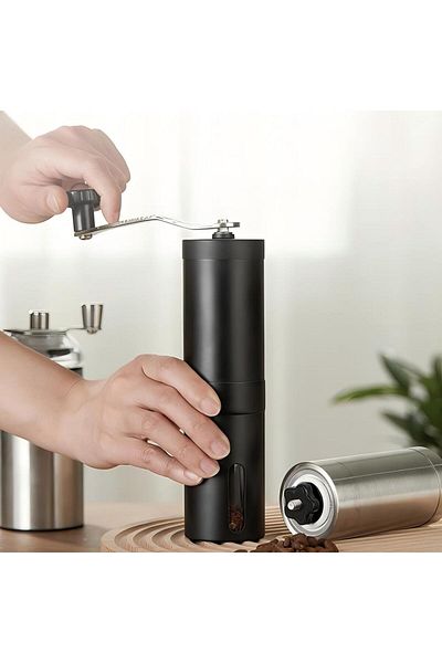 Generic Hand-cranked Coffee Machine Coffee Grinder Manual Pepper Mill Black Plastic-sprayed Grinder