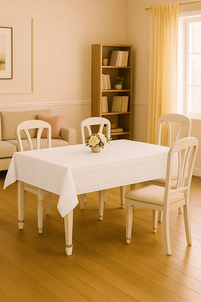 Cardea Τραπεζομάντιλο Cream Linen Woven χωρίς τσιμπήματα