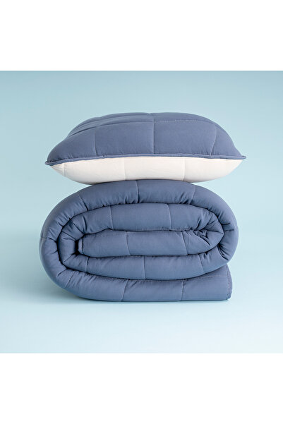 OTHELLO Зручний одномісний набір подушки та ковдри 170x230 см Денім - Серія Egeo Life
