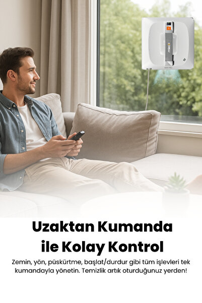 Mieco Wa9 Pro Çift Yönlü Su Püskürtmeli Cam Temizleme Robotu (KUMANDALI)