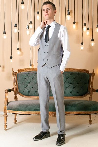 Modaviki Men - Suit - Dress - 6 Drop - Gray - Mdv100