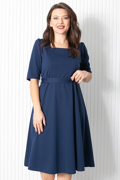 Fahima Βραδινό φόρεμα με λεπτομέρεια ζώνης Navy Blue Fhm904
