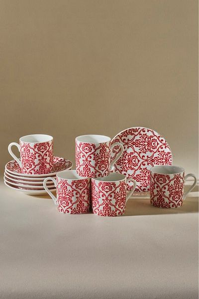 Karaca Red Velvet 6-Person Coffee Cup 90 ml