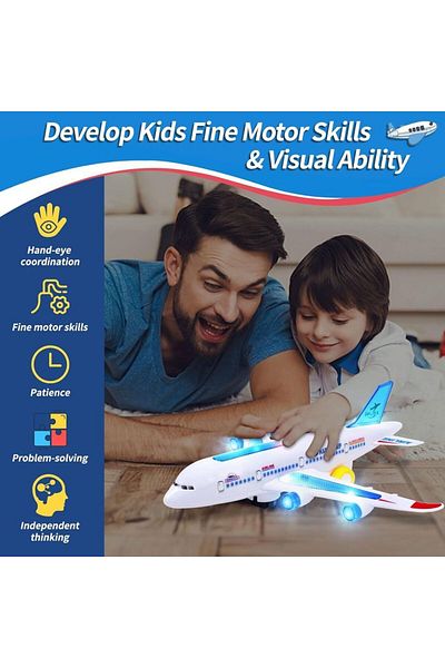 Choice Electronic Aeroplane Toy with Music Autopilot Flash Sound Aircraft Automatic Rotation Plane Educa...