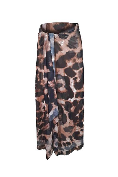 Bolder Curve Mesh Transparent Leopard Pareo