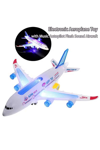 Choice Electronic Aeroplane Toy with Music Autopilot Flash Sound Aircraft Automatic Rotation Plane Educa...