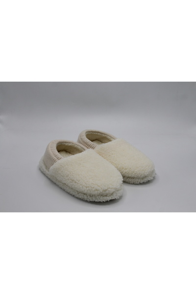 fluffy Plyšové dámské domácí boty s protiskluzovou podrážkou - elastické pantofle