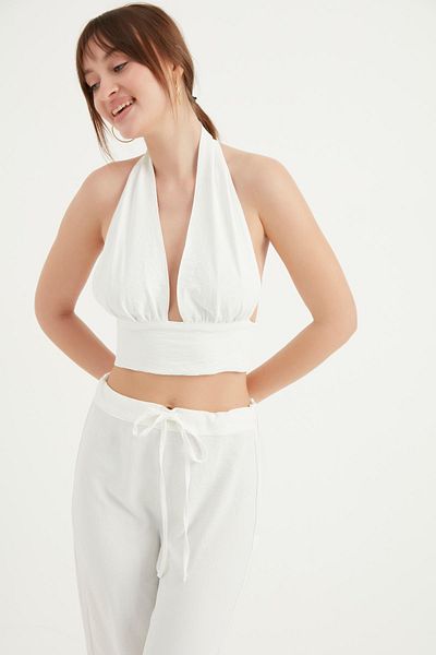 Fahima Chest Gathered Bustier Off White 2098