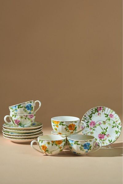 Karaca Flora 6-Person Coffee Cup Set 90 ml