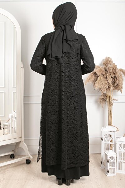 Modaviki Βραδινό φόρεμα με λεπτομέρεια κολιέ Μαύρο MDA2220