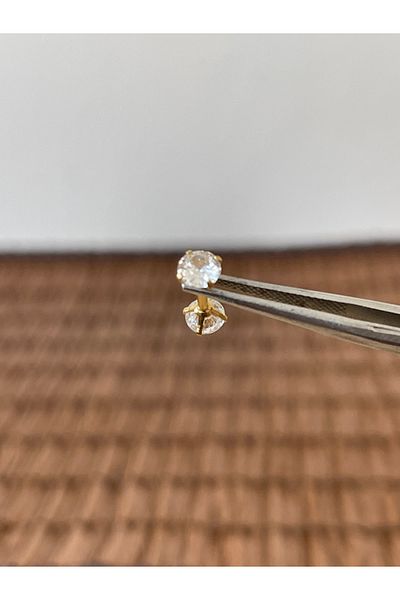 Rupen Kraft 316 l surgical steel double sided zircon stone lip helix tragus cartilage piercing