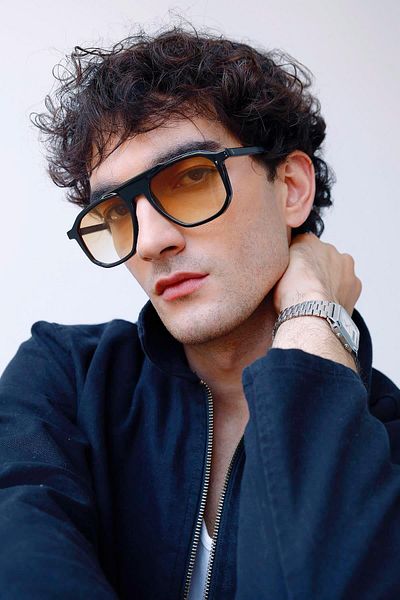 Bilge Karga Petri Black Orange Gradient Men's Sunglasses