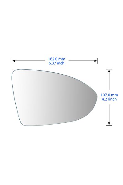 Choice For Vw Golf Mk7 2012-19 Right Wing Mirror Glass Heated Convex Upper