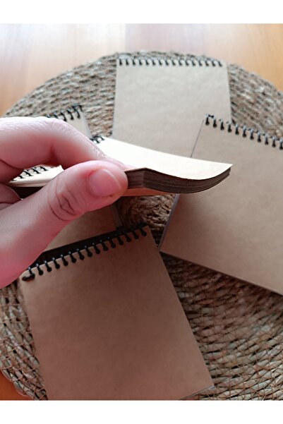 Pink Swan Craft 2 Pieces 10 X 11 cm Kraft Covered Spiral Notepad – 40 Sheets, 80 Pages Scrapbook, Bullet Journal