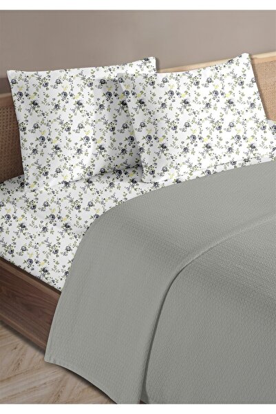 HomeBerry 100% Cotton Medusa Dark Gray Single Pique Set 160 X 230 cm