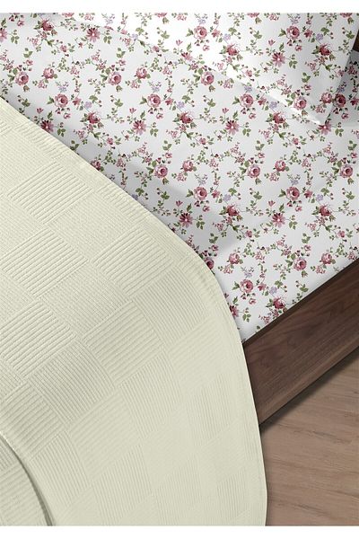 HomeBerry 100% Cotton Lidia Cream Single Pique Set 160 X 230 cm