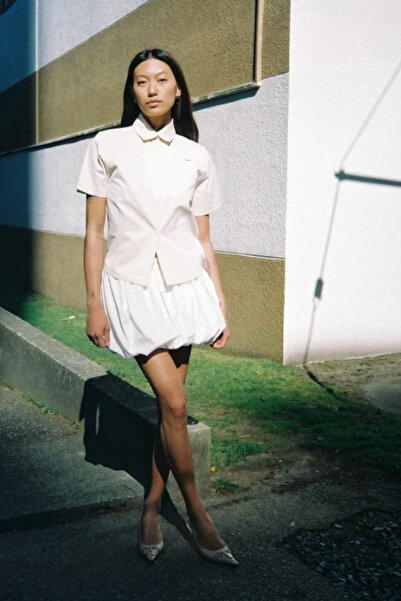 The Champ Clothing Fusta de damă cu croială cu balon alb