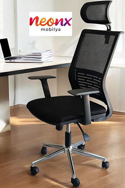 neonx /YAREN WHİTE-BLACK ÇALIŞMA SANDALYESİ-MODERN ÇALIŞMA SANDALYESİ-OFİS SA...