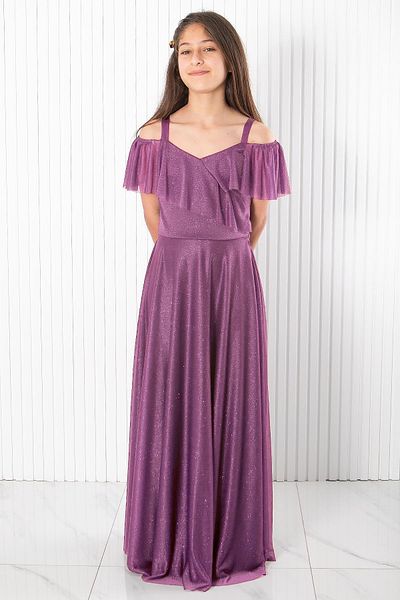 Modaviki Lilac Glitter Strap Evening Dress - MDV938