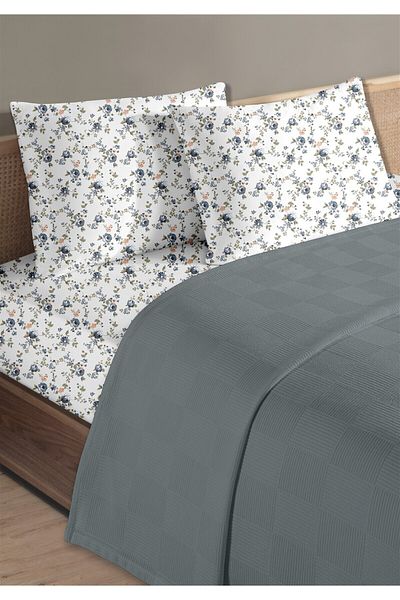 HomeBerry 100% Cotton Lidia Indigo Single Pique Set 160 X 230 cm