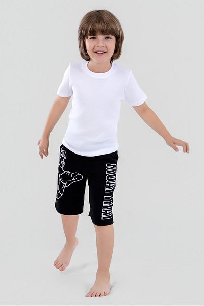 BAYKAR Boy's Cotton Crew Neck Flannel T-Shirt White