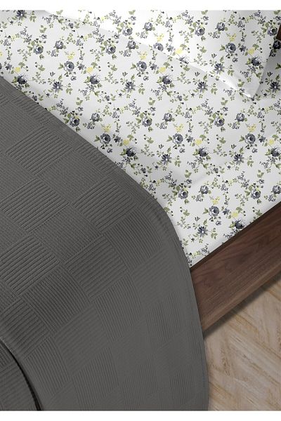 HomeBerry 100% Cotton Lidia Anthracite Single Pique Set 160 X 230 cm