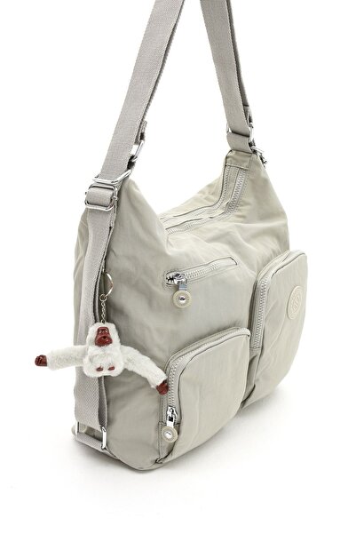 Sanmorris Világosszürke színű ráncos szövet keresztpántos váll és hátizsák - vízálló