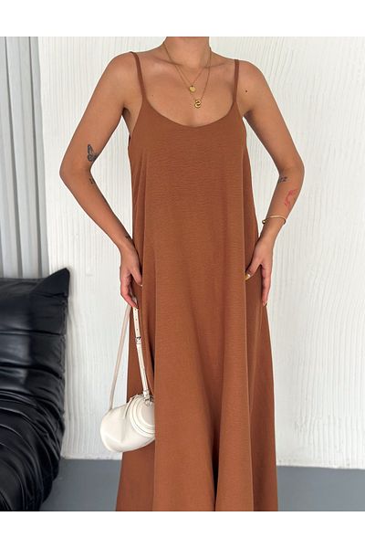 SLAW REZZ Cotton Loose Strap Dress Aerobin Loose Dress with Adjustable Strap