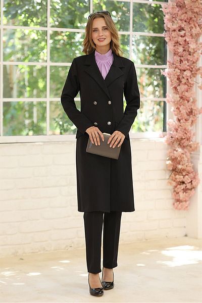 Aynur Tesettür Σετ Hijab Κομψό Hijab Jacket Παντελόνι Κοστούμι βραδινό φόρεμα Σετ Hijab