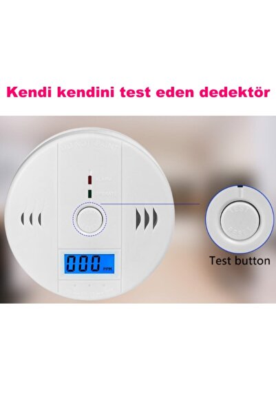 Genel Markalar Lcd Ekran Duman Dedektör Alarm Cihazı Karbonmonoksit Dedektörü Kablosuz Pilli Duman Dedektörü