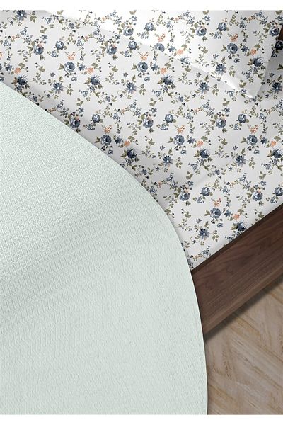 HomeBerry 100% Cotton Medusa Blue Single Pique Set 160 X 230 cm