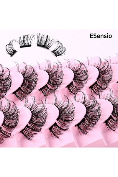 ESensio Set Gene False ESensio DIY10 - 10 perechi faux mink, forma curly - D curl, adezive, reutilizabile, a