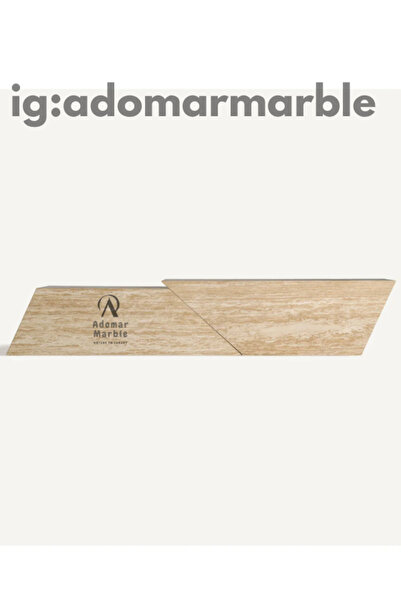 adomarmarblehandmadeandluxury Geometrik Traverten TV Ünitesi, Gerçek Traverte...