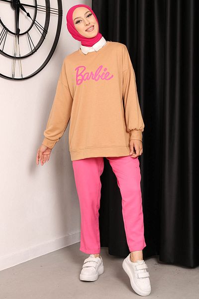 İmajButik Μπισκότο Barbie Φούτερ με στάμπα με δύο κλωστές