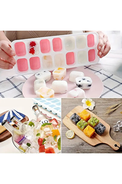 RED KİTCHEN 14'lü Silikon Buz Kalıbı – Kapaklı|Esnek Yapı , Silikon Buz Kalıb...