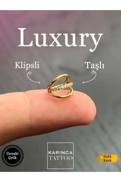 Karınca Piercing Luxury Taşlı Piercing Üç Hat Halka Forward Helix Burun Rook Lobe Septum Snug Daith Tragus Piercing