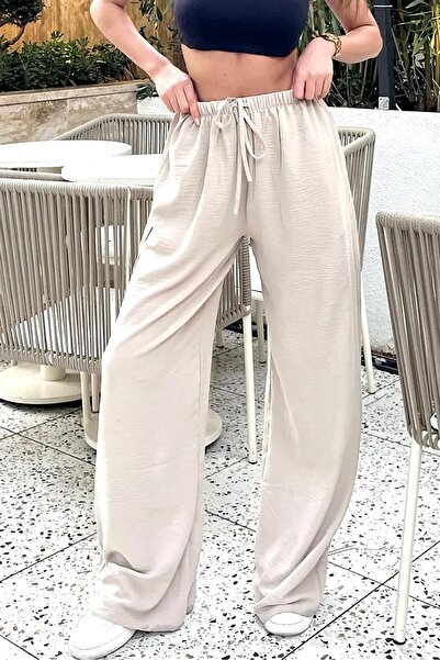 NEWLAKER Φούτερ Palazzo από ύφασμα Ayrobin με ψηλόμεσο φαρδύ πόδι