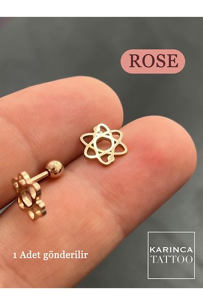 Karınca Piercing Rose Colorful Atom Molecule Big Bang Theory Labret Ear Flat Helix Tragus Piercing Earring