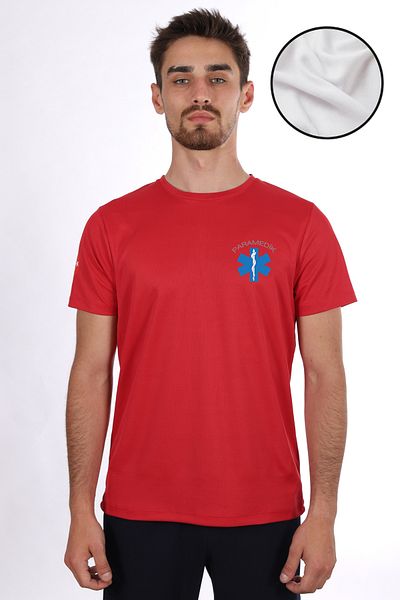 Pratik Medikal Red Paramedic Dry Touch Crew Neck T-Shirt Unisex