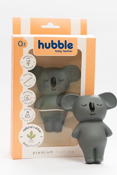 Hubble Baby Teether and Toy - Koala Shaped Teether (100% Natural Rubber)