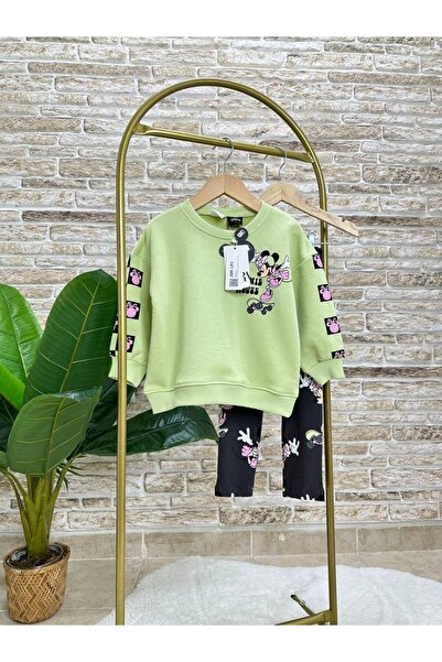 MİO Girl's 3 Thread Minnie Neon Color Tights Set Green