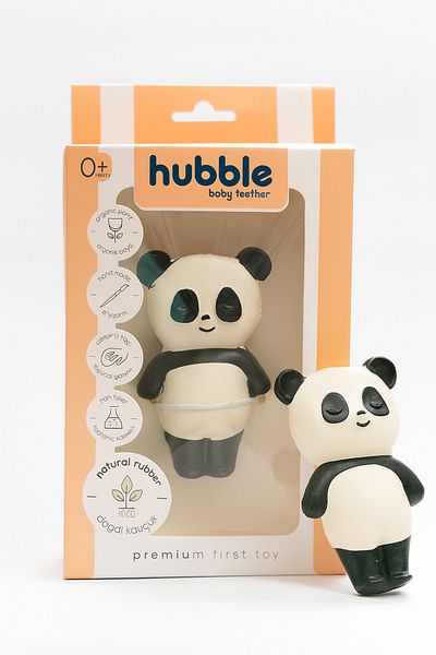 Hubble Baby Teether and Toy - Panda Shaped Teether (100% Natural Rubber)