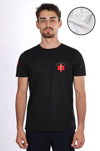 Pratik Medikal Tricou negru Paramedic Dry Touch Crew Neck Unisex