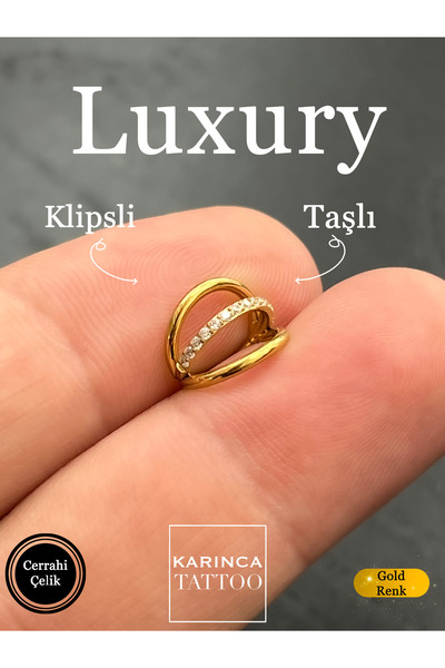 Karınca Piercing Luxury Taşlı Piercing Üç Hat Halka Forward Helix Burun Rook Lobe Septum Snug Daith Tragus Piercing