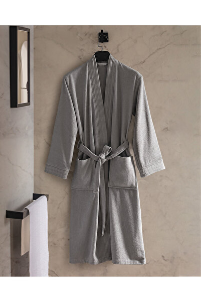 Madame Coco Stripe Kimono Unisex %100 Pamuk Bornoz - Otel Koleksiyon