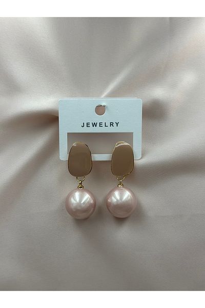 Lumiera Powder Pink Pearl Dangle Design Earrings