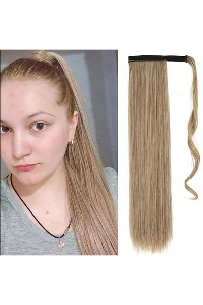 animis beauty Hair Extension Ponytail Sandy Blonde, straight, 60 cm, synthetic fiber with natural look