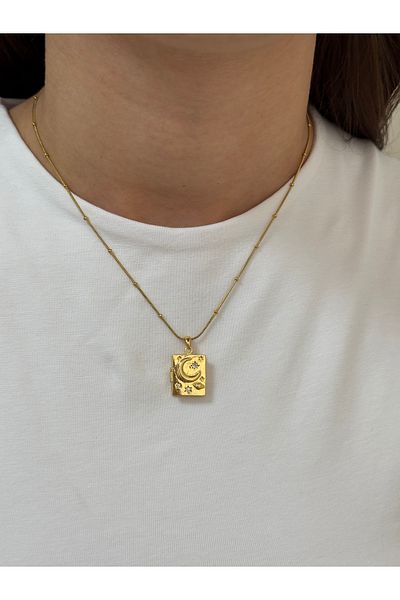 KİLİGİSTANBUL Planet Necklace with Steel Cover 40+5 cm