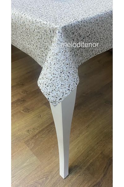 TNR Non-Slip Base Wipeable Pebbles Pvc Rectangular Oilcloth Tablecloth
