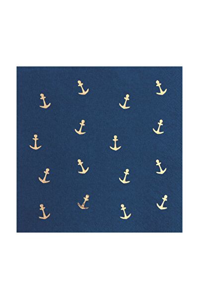 Story 33 سم 33 سم ورق ذهب مزخرف بحجم 16 قطعة لون أزرق مناديل ورقية